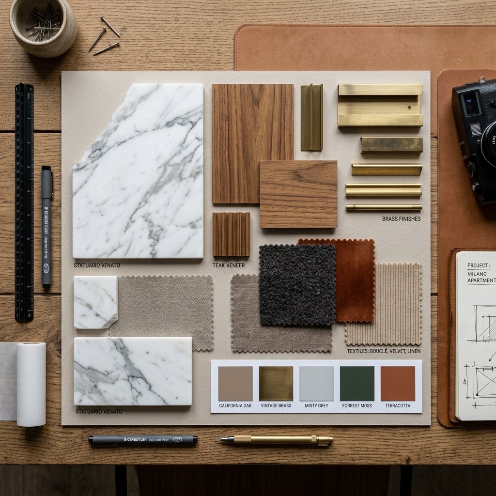 Material Swatches & Moodboard Pins